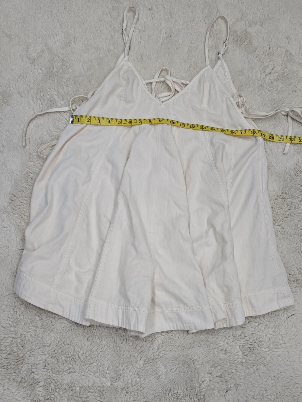Free People Cream Lace-Up Side Romper - Picture 5 of 6
